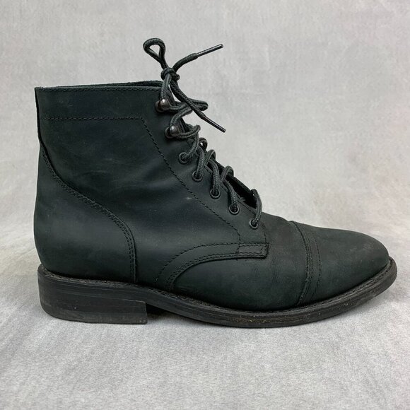 Thursday Boot Co Mens Captain Boots Size 9.5 Black Matte Leather Military Rugged - Picture 3 of 13